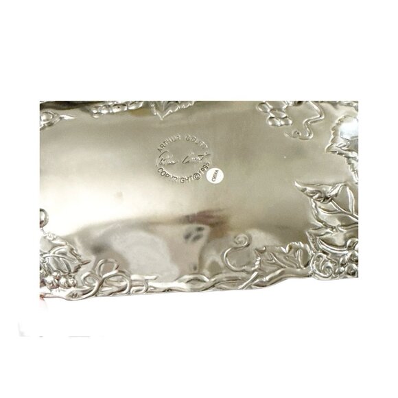 ARTHUR COURT Aluminum Tray Grape Pattern Rectangle Vintage - Picture 7 of 10